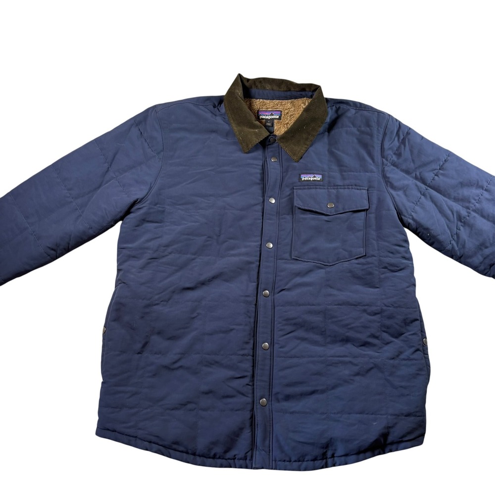 Patagonia Islay Quilted Jacket Mens L Sherpa Lined Corduroy Collar Isthmus Read - Picture 2 of 9